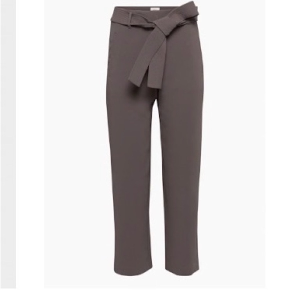 Wilfred Charcoal Tie-Waist Cropped Pants